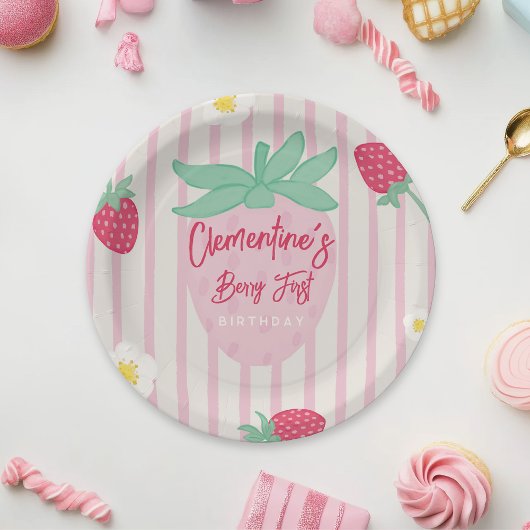 Strawberry Berry First Paper Plate Papieren Bordje