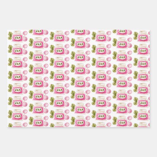 Strawberry Berry Fruit Jam Wrapping Paper Set van  (Voorkant)