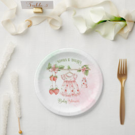 Strawberry Berry Girl Baby shower Papieren Bordje