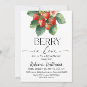 Strawberry Berry In Love Summer Bridal Shower Kaart (Voorkant)