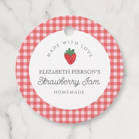 Strawberry Berry Jam Home Aangepast Bedankjes Labels (Voorkant)