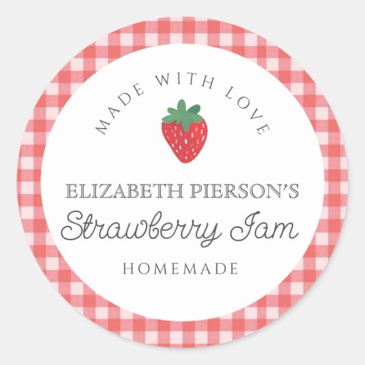 Strawberry Berry Jam Home Aangepast Ronde Sticker (Voorkant)