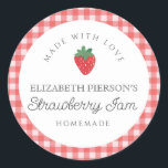 Strawberry Berry Jam Home Aangepast Ronde Sticker<br><div class="desc">Strawberry Berry Jam Home Aangepast</div>