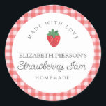 Strawberry Berry Jam Home Aangepast Ronde Sticker<br><div class="desc">Strawberry Berry Jam Home Aangepast</div>