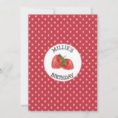 Strawberry Berry Sweet 1e verjaardag Dank je wel Bedankkaart (Achterkant)