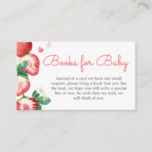 Strawberry Berry Sweet Baby shower Boeken voor Bab Informatiekaartje