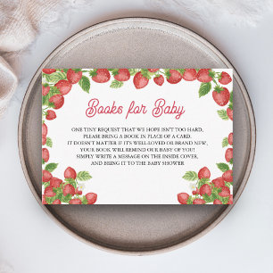 Strawberry Berry Sweet Baby shower Boeken voor Bab Informatiekaartje