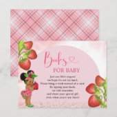 Strawberry Berry Sweet Baby shower boeken voor Bab Uitnodiging Briefkaart (Voorkant / Achterkant)