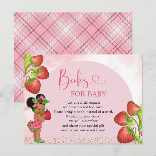 Strawberry Berry Sweet Baby shower boeken voor Bab Uitnodiging Briefkaart (Voorkant / Achterkant)