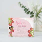 Strawberry Berry Sweet Baby shower boeken voor Bab Uitnodiging Briefkaart (Staand voorkant)