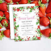 Strawberry Berry Sweet Baby shower Budget Briefkaa Uitnodiging Briefkaart