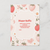 Strawberry Berry Sweet Baby shower Diapper Raffle Informatiekaartje (Voorkant)
