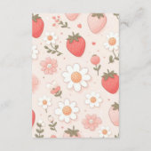 Strawberry Berry Sweet Baby shower Diapper Raffle Informatiekaartje (Achterkant)