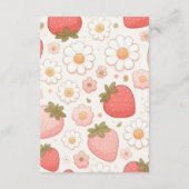 Strawberry Berry Sweet Baby shower Diapper Raffle Informatiekaartje (Achterkant)