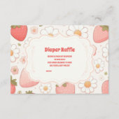 Strawberry Berry Sweet Baby shower Diapper Raffle Informatiekaartje (Voorkant)