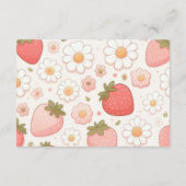Strawberry Berry Sweet Baby shower Diapper Raffle Informatiekaartje (Achterkant)