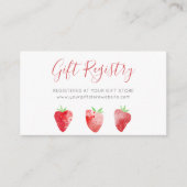 Strawberry Berry Sweet Baby shower Gift Registry Informatiekaartje (Voorkant)