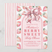 Strawberry Berry Sweet Baby Shower Kaart (Voorkant / Achterkant)