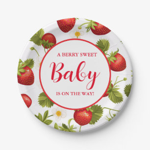 Strawberry Berry Sweet Baby shower Onderweg Papieren Bordje