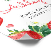 Strawberry Berry Sweet Baby shower Welkom Poster (Hoek)