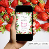 Strawberry Berry Sweet Baby shower Welkom Poster
