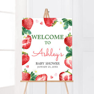 Strawberry Berry Sweet Baby shower Welkom Poster