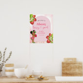 Strawberry Berry Sweet Baby shower Welkom Poster (Keuken)
