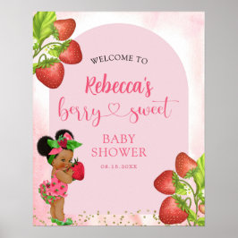Strawberry Berry Sweet Baby shower Welkom Poster