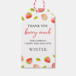 Strawberry Berry Sweet Bedankt, Berry Much Favor Cadeaulabel