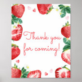 Strawberry Berry Sweet Bedankt voor je komst Poster (Voorkant)