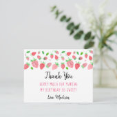 Strawberry Berry Sweet Birthday Dank je Bedankkaart (Staand voorkant)