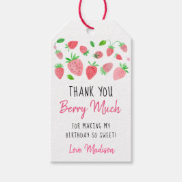 Strawberry Berry Sweet Birthday Dank je Cadeaulabel