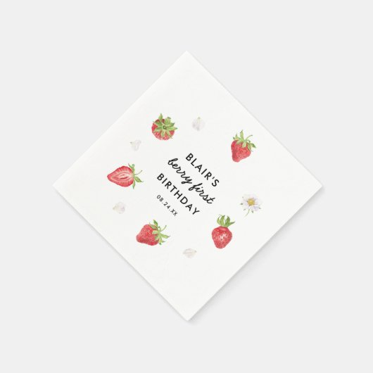 Strawberry Berry Sweet Birthday Party Servet (Hoek)