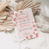 Strawberry Berry Sweet Boho Baby shower Invitation Kaart