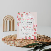 Strawberry Berry Sweet Boho Baby shower Invitation Kaart