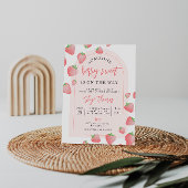 Strawberry Berry Sweet Boho Baby shower Invitation Kaart