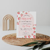 Strawberry Berry Sweet Boho Baby shower Invitation Kaart