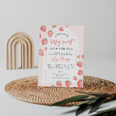 Strawberry Berry Sweet Boho Baby shower Invitation Kaart