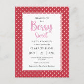 Strawberry Berry Sweet Budget Baby shower Invitati Uitnodiging Briefkaart (Voorkant)