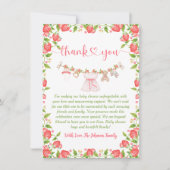 Strawberry Berry Sweet Clothesline Baby shower Bedankkaart (Voorkant)