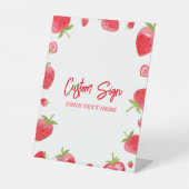 Strawberry Berry Sweet Custom Party Reclamebord Met Voetstuk (Voorkant)