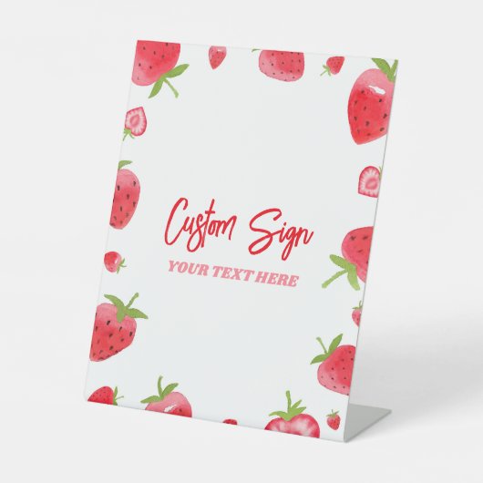 Strawberry Berry Sweet Custom Party Reclamebord Met Voetstuk