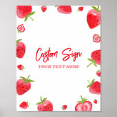 Strawberry Berry Sweet Custom Party Sign Poster (Voorkant)