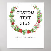 Strawberry Berry Sweet Custom Text Birthday Party Poster (Voorkant)