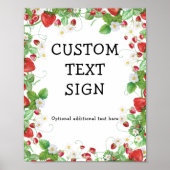 Strawberry Berry Sweet Custom Text | Teken van par Poster (Voorkant)