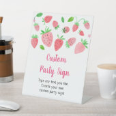 Strawberry Berry Sweet Editable Party Sign Reclamebord Met Voetstuk (Insitu)