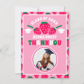 Strawberry Berry Sweet Foto Afstuderen Bedankkaart (Voorkant)