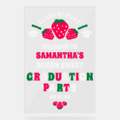 Strawberry Berry Sweet Graduation Party Welkom Acryl Bord (Voorkant)