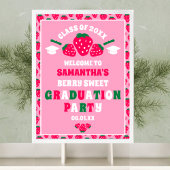 Strawberry Berry Sweet Graduation Party Welkom Poster