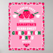 Strawberry Berry Sweet Graduation Party Welkom Poster (Voorkant)